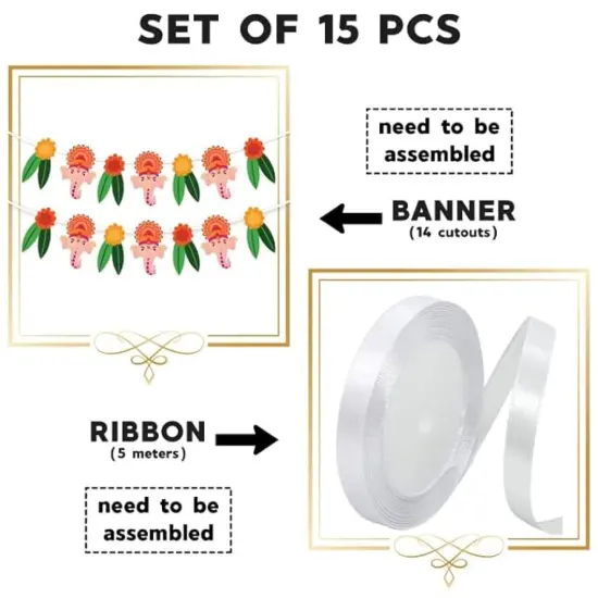 Ganesh Chathurti Banners Indian Festival Ganpati Bappa Morya Bunting Diy Home Temple Indoor Outdoor Decoration Bollywood Party Supplies Ganesha Puja Decor Ideas {2}