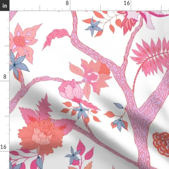 Various Fabrics by the Yard or Fat Quarter Peony Branch Large Scale Romantic Vintage Chintz Maximalist Custom Printed Fabric by Spoonflower {2}