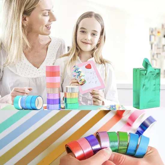 Colored Decorative Washi Tape Set - 16 Rolls {5}