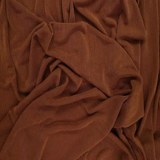 1 Yard Polyester Spandex Rib Knit Fabric Slinky Texture 52/54" Width BROWN COCO {1}