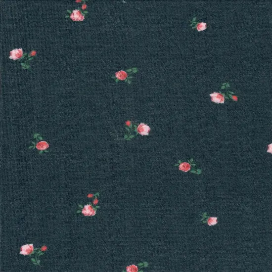 1 Yard Polyester Rayon Spandex 190 GSM Pointelle Ditsy Rib Print Fabric Soft 58/60" Width TAUPE {3}