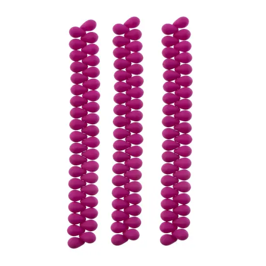 John Bead 114pcs 6x9mm Czech Glass White Alabaster Velvet Drop Bead Strands Fuchsia {3}