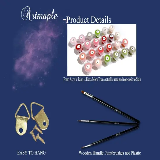 Paint by Numbers for Adults Beginner Students Canvas ONLY, Ideal Gift Choice for Birthday,Easter Day,Mother's Day {5}