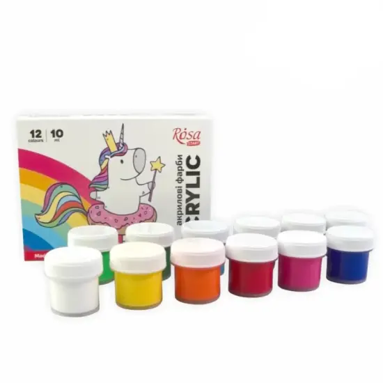 Rosa Start Unicorn Acrylic Paint Set 12 colors (0.34 oz each) {3}