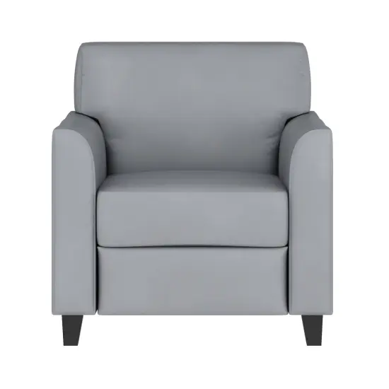 Emma and Oliver Faux Leather Chair with Clean Line Stitched Frame Gray {5}
