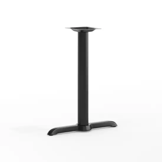 Emma and Oliver 5'' x 22'' Restaurant Table T-Base with 3'' Dia. Table Height Column Black {2}