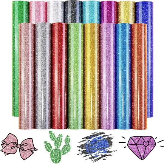 Glitter HTV Heat Transfer Vinyl - 16 Sheets {1}