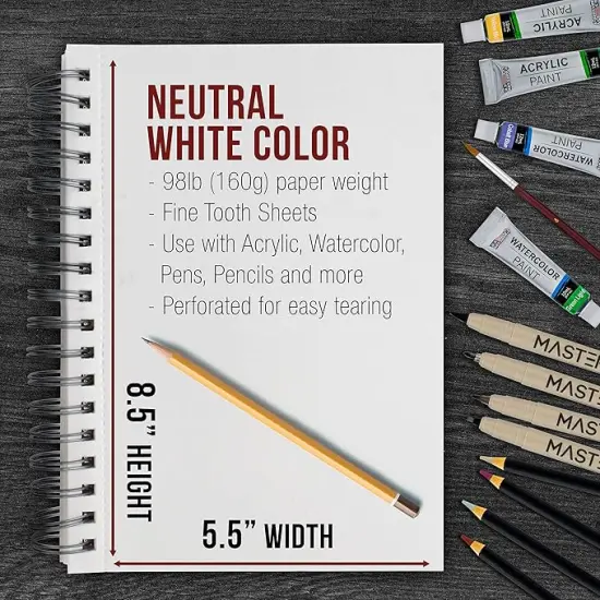 5.5"x8.5" Mixed Media Sketchbook, 2 Pack (60 Sheets), 98 lb (160 GSM) {3}