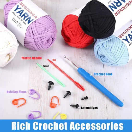 8x50g Beginner Crochet Yarn Kit (Bright Mix) {4}