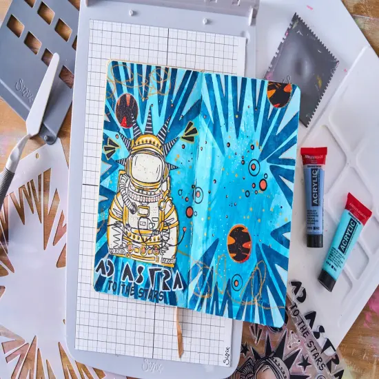 Sizzix Studio Stamps 10/Pkg and Stencils 3/Pkg by Cat Kerr-Ad Astra {5}