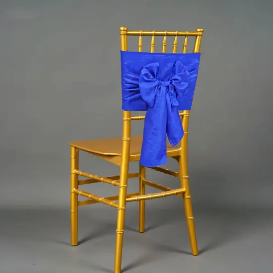 10 Pieces Elegant 9.5 by 108 inch Crushed Taffeta Chair Sashes Royal Blue {3}