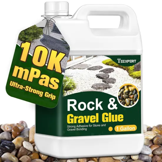 Teexpert 1 Gallon Rock Glue for Landscaping &ndash; Strong Pea Gravel Glue & Stone Glue Mulch Glue for Rock Adhesive Binder Sticky Rock Glue for Outdoor Landscape Walkways, Yards, Patios, Driveways {1}