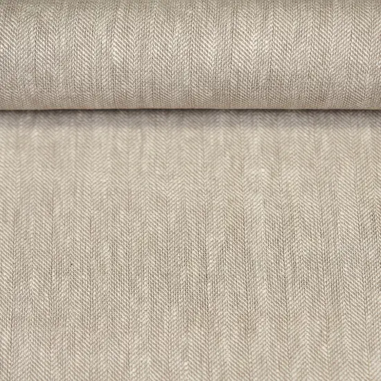 1 Yard Linen Novelty Herringbone Yarn Dyed Fabric Buff Color 54&rdquo; Width {3}