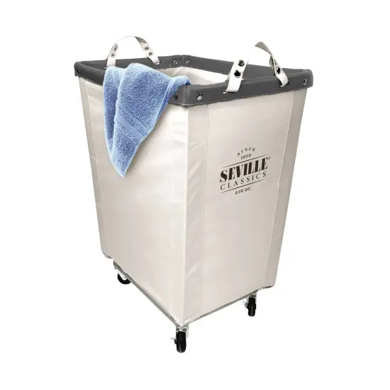 Seville Classics Heavy-Duty Rolling Laundry Hamper, Natural White {1}
