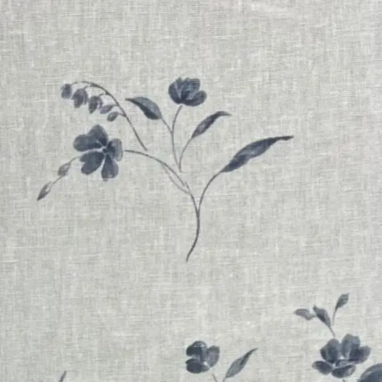 1 Yard Grey Vine Print Linen Rayon Blend Fabric Midweight Printed 53 Inch Width Floral and Grey {1}