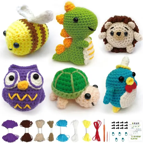 6PCS Crochet Animal Knitting Kit {1}