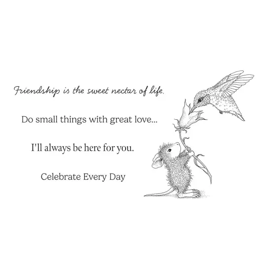 House Mouse Cling Rubber Stamp-Sweet Nectar, Rare Bloom {3}