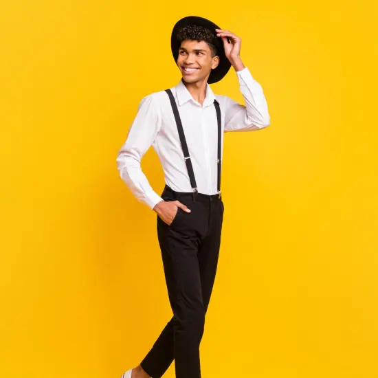 Black Costume Suspenders - One Size {4}