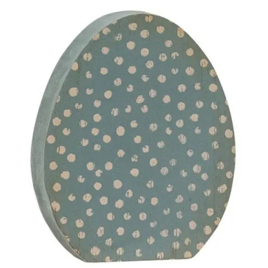 Set of 3 Wooden Egg Sitters with Plaid and Polka Dot Designs for Easter Decor {4}