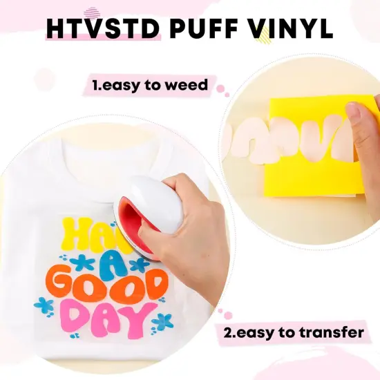 15 Sheets 12 * 10inches 3D Puff Vinyl Include 6 Sheets Glow in The Dark Puffy HTV Vinyl {3}