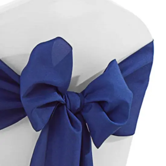 10 Pieces Navy Blue Polyester Chair Sashes 8"x108", Elegant Event Styling {3}