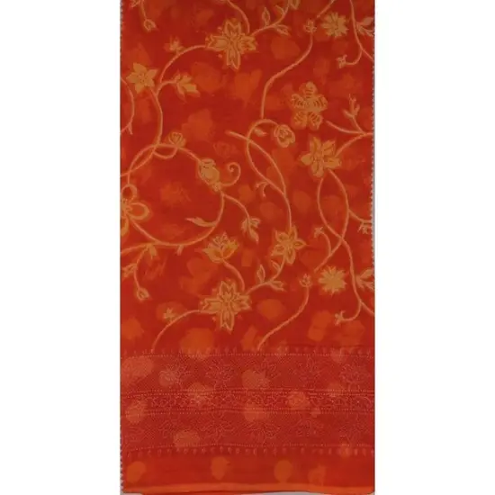 1 Yard Cotton Voile Fabric Double Border Orange or Yellow Print 44/45" Width Apparel Fabric {2}