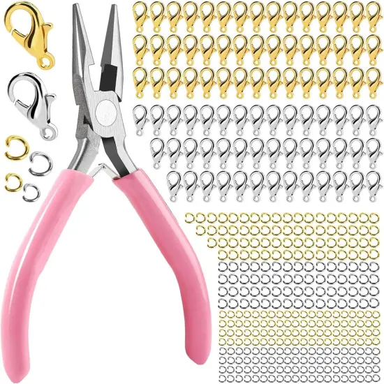 801 PCS Lobster Claw Clasps and Jump Rings(	Gold & Silver) {1}
