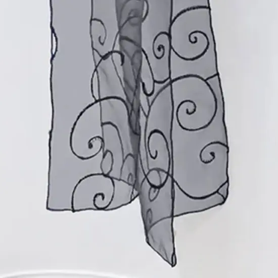 10 Pieces Pewter or Charcoal Embroidered Organza Chair Sashes 8"x108" Sophisticated Event Decor {5}