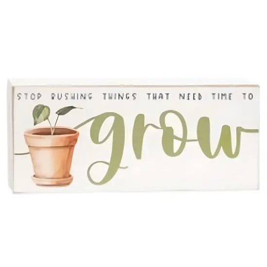 Wooden Inspirational Blocks with Distressed Finish and Floral Accents 3 Asstd. {6}