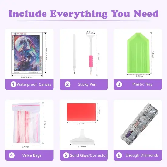 5D Dragon Diamond Painting Kit - 12x16inch {4}