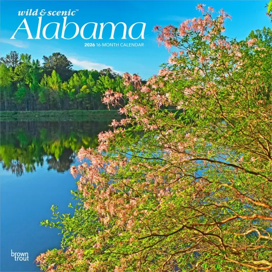 Alabama Wild & Scenic | 2026 12 x 24 Inch (Hanging) Monthly Square Wall Calendar | Plastic-Free {1}