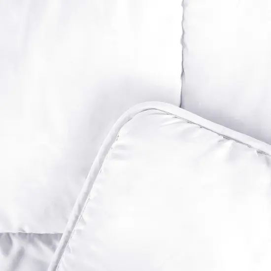 Tadpoles Quilted Comforter | 85" x 65" | Made of 100% Brushed Microfiber Polyester (Shell) & 200 GSM Fiberfill | Soft, Breathable & Durable | Ideal for Twin-Size Beds | Box Pattern in White {3}