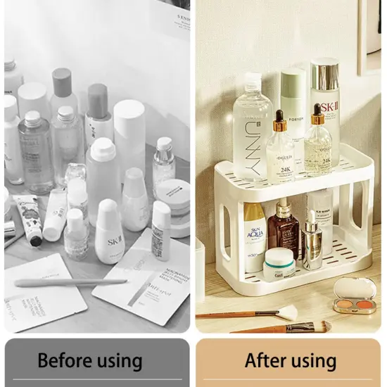 2-Tier Desk Organizers & Dispensers，Mail Holder for Office Desk Organization，Kitchen Spice Rack or Bathroom Countertop Organizer, Gift for Teachers, Classmates, and Friends,White {6}