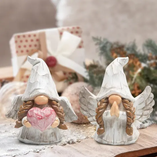 Christmas Angel Wings Gnomes Decorations Winter Home Decor Gnomes Figurines {2}