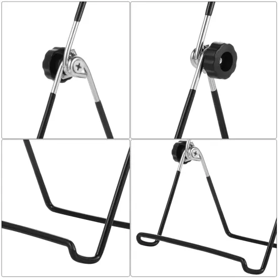 3 Pack Plate Stand Easel Picture Frame Stand Adjustable Foldable Tablet Iron Display Holder for Displaying Photos, Plates, Cookbooks(Black) {2}