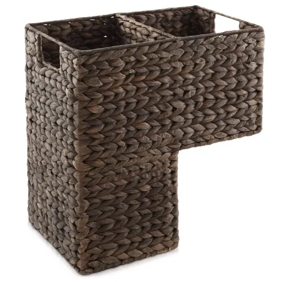 Stair Step Basket w/ Handles, Woven Wicker Hyacinth Staircase Storage Organizer Natural - hyacinth {7}