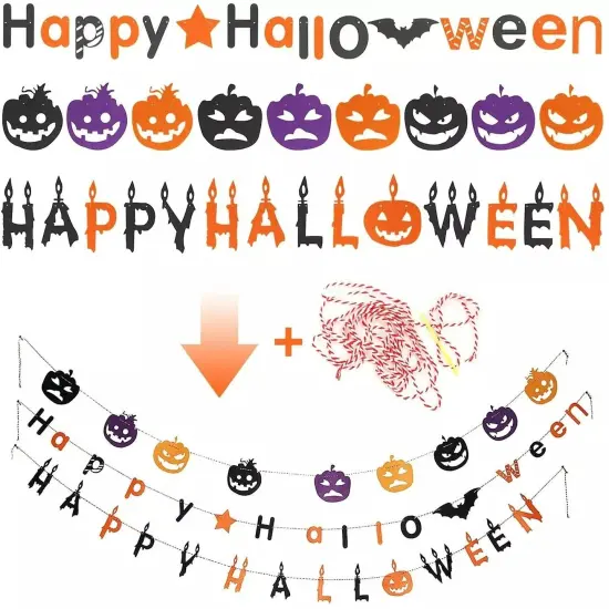 3 Pack Halloween Decoration Banners Water Proof Indoor Outdoor Trick or Treat {1}