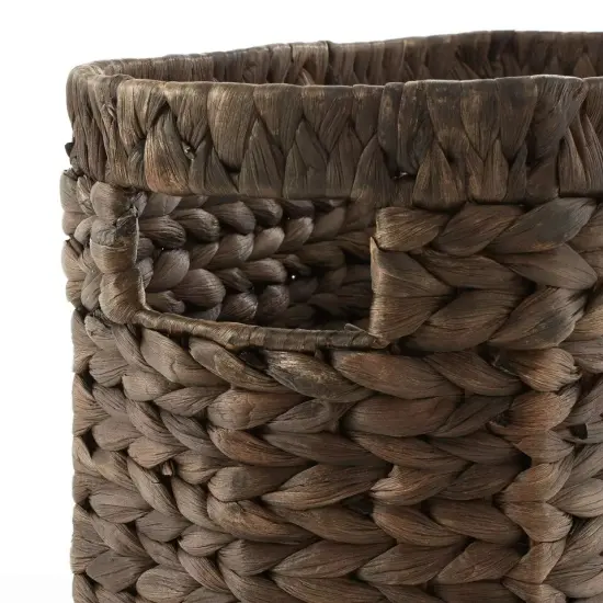 Magazine Holder Basket with Handles, Woven Storage Bin for Bathroom, Home Office Espresso {5}