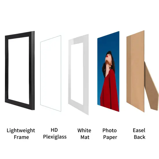 8x10 Black Picture Frame Set of 10, Bulk Collage Frames for Photos 5x7 with Mat or 8x10 without Mat, Table Top and Wall Mounting Decor {2}