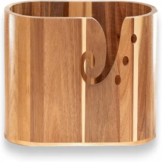 Acacia Wooden Yarn Bowl Holder Extra Large (11.9'' x 5.9'' x 5.9'') Large Yarn Bowls for Crocheting Yarn Holder Bowl Yarn Bowl Wood Crochet Bowl Gift For Knitters Yarn Storage {1}