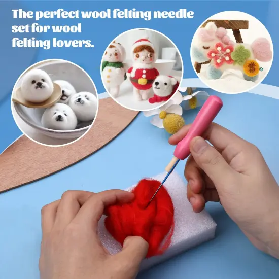 Mayboos 30 Pcs Needle Felting Needles, 3 Colors Wool Felting Supplies Felting Needles Color Coded Wool Felting Needles Tool Kit with Needle Box for Wool Felting 36 Gauge, 38 Gauge, 40gauge {2}