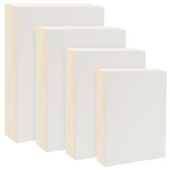 Da Vinci Pro Ultra Smooth Wood Canvas Gesso Board - 2" Deep, Bundle of 4 Small Rectangle White Acrylic Polymer Gesso Panels for Painting Fine Portraits, Ultra Fine Detail Illustrations and Artwork {1}