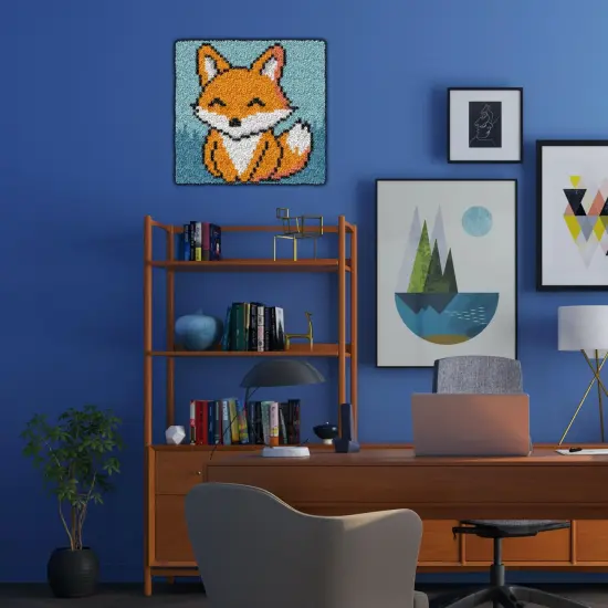 YP Latch Hook Kits for Kids Adults DIY Rug Tapestry Kits with Printed Canvas Embroidery Kits Festival Gifts Home Decoration (Fox,11.8inch X 11.8inch) {6}