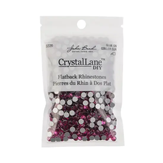 Crystal Lane DIY SS20 Glass Flatback Rhinestones, 1440pcs Fuchsia Pink {3}