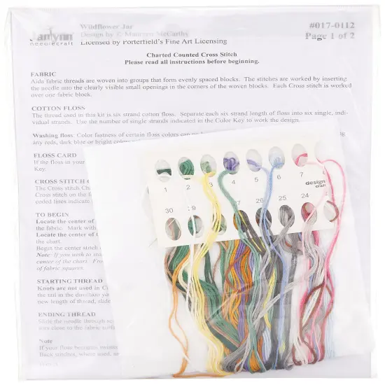 Janlynn 017-0112 "Wildflower Jar Counted Cross Stitch Kit {4}