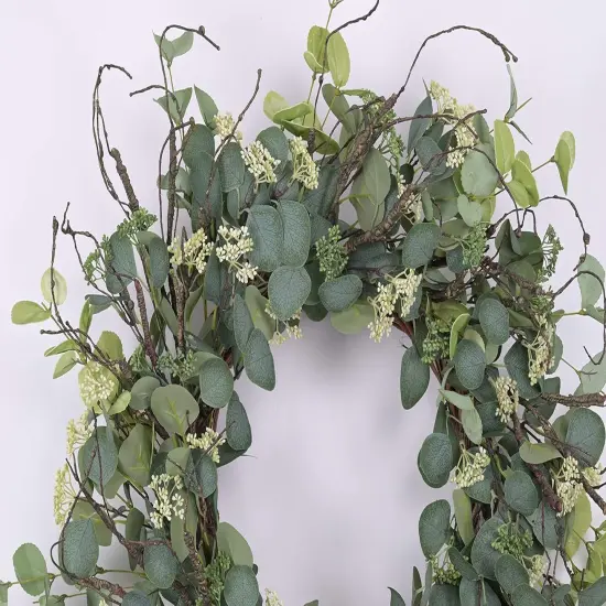 24 Inch Eucalyptus Foliage Wreath Spring Front Door Wreath Green Twigs {5}
