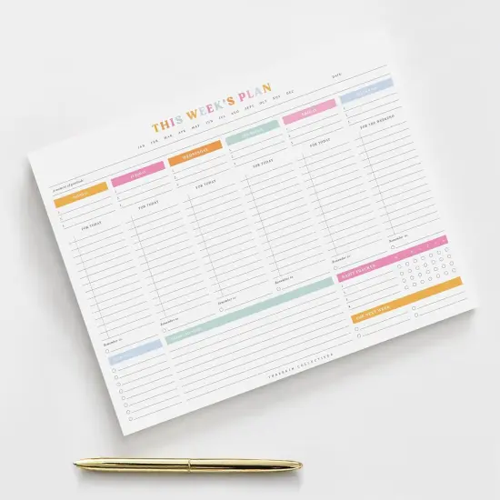 Weekly Planner - Premium 52-Sheet Tear-Off Notepad, 8.5 x 11 inches, Clean Colorful Design, Perfect for Work, School, Projects, and Entrepreneurs, Female & USA Owned Business {2}
