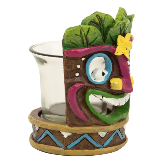Northlight Tropical Tiki Mask Tea Light Candle Holder - 4.5" Multi {7}