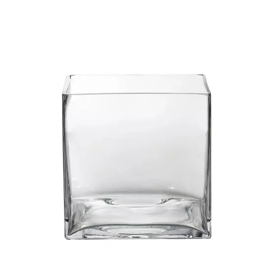 6 pcs 6-Inch tall Clear Glass Cube Vases Centerpieces Wedding Party Supplies {1}