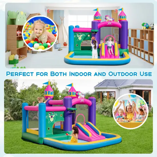 Costway 6-in-1 Kids Inflatable Bounce House with Slide Jumping Area Ball Pit Pools Castle {4}